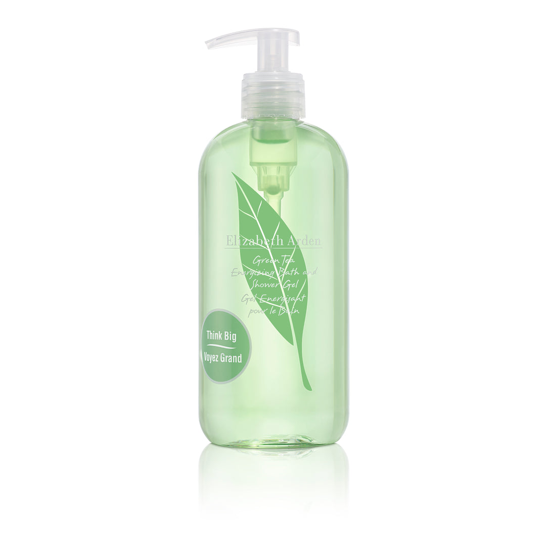 Green bottle with pump dispenser on a white background