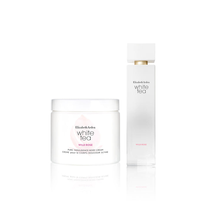 White Tea Wild Rose Eau De Toilette and Body Cream Set