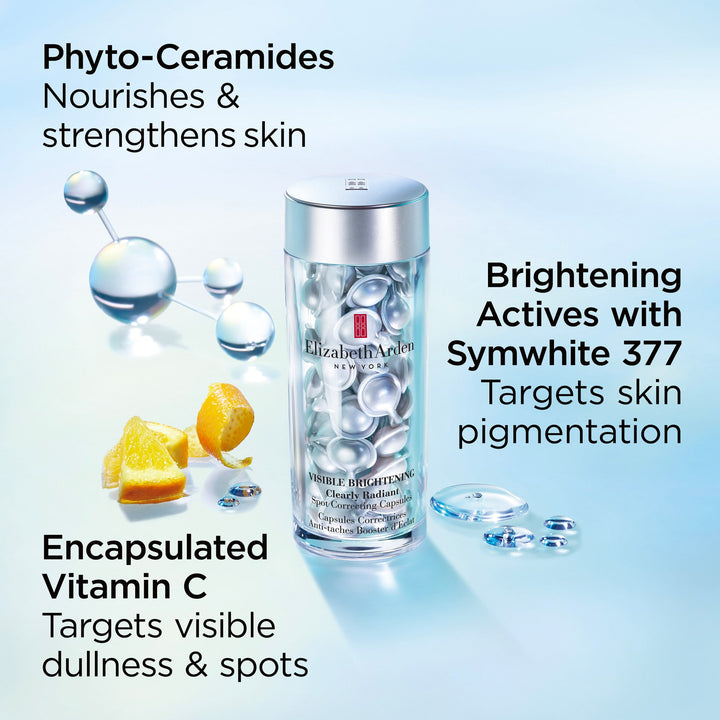 Phyto-Ceramides Nourishes & strengthens skin. Brightening Actives with Symwhite 377 targets skin pigmentation. Encapsulated Vitamin C targets visible dullness & spots