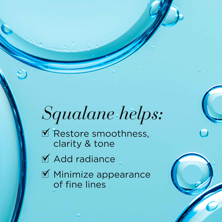 Squalance helps restore smoothness, clarity, and tone, adds radiance, and minimise appearance of fine lines.