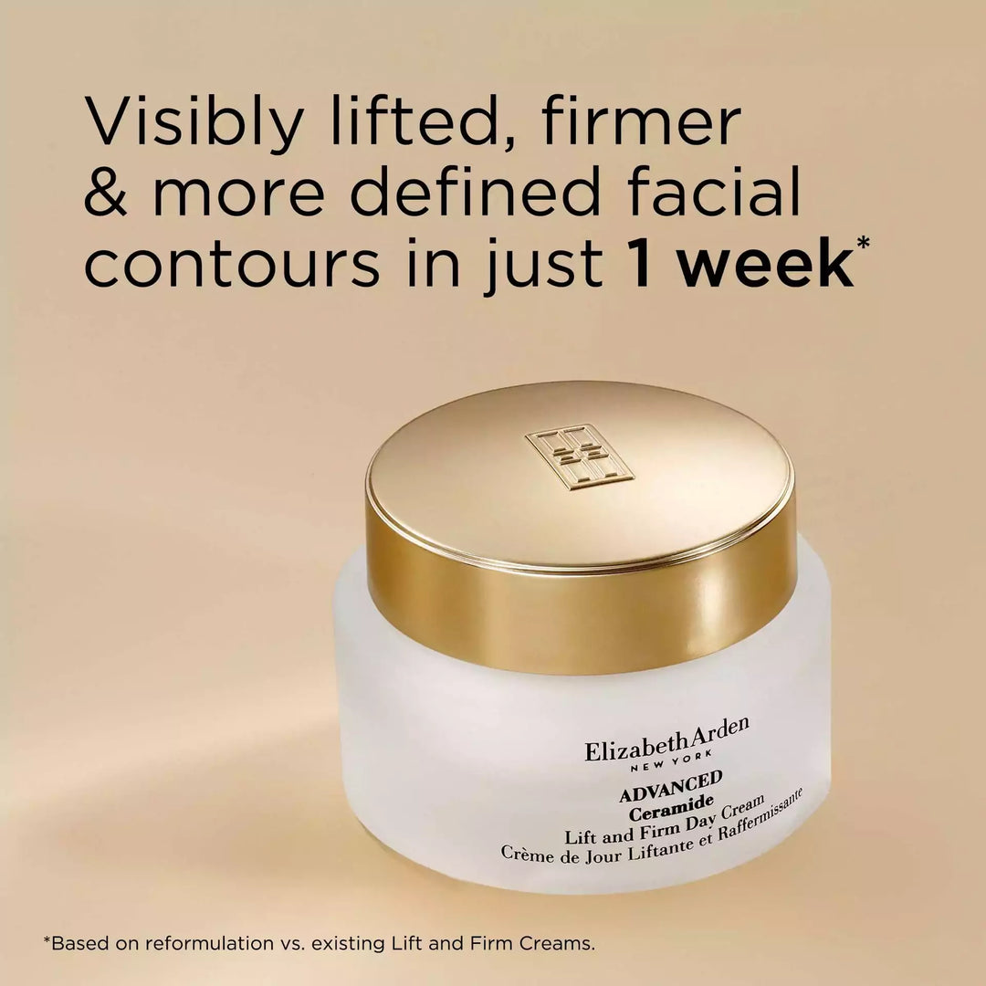 Visibly lifted, firmer and more defined facial contours in just 1 week* *Based on reformulation vs existing Lift and Firm Creams