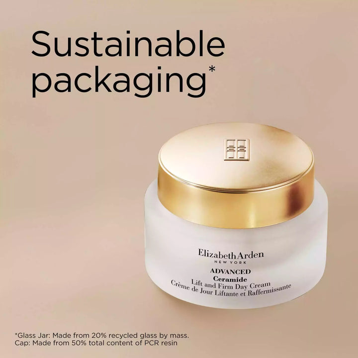 Sustainable Packaging* *Glass Jar: Made from 20% recycled glass by mass. Cap: Made from 50% total content of PCR resin