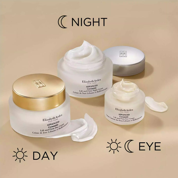Regimen: Daytime- Use Advanced Ceramide Lift and Firm Day Cream and then Advanced Ceramide Eye Cream. Nighttime- Use Advanced Night Cream and then Advanced Eye Cream