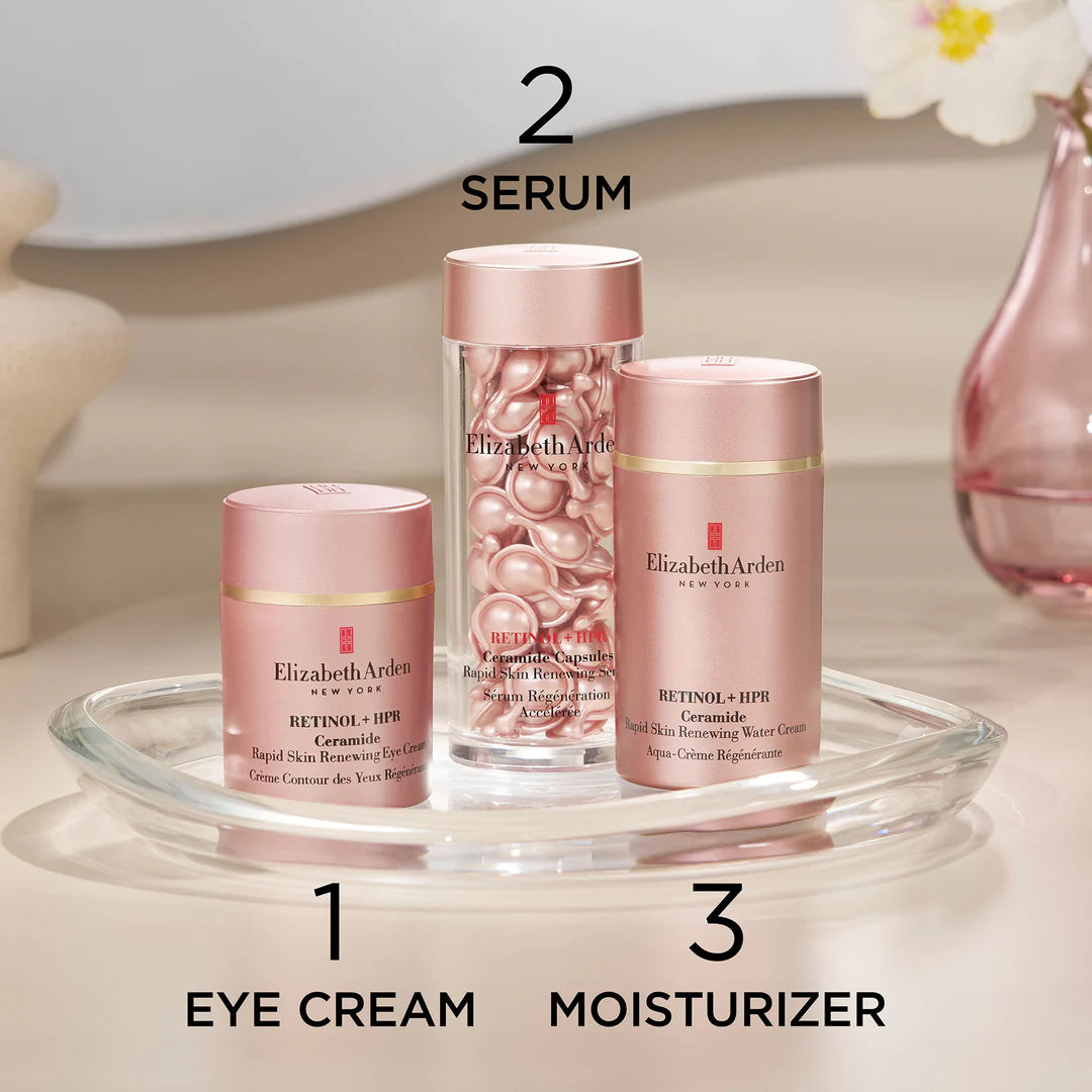Retinol + HPR Ceramide Capsules Serum, Water Cream and Eye Cream Trio Set